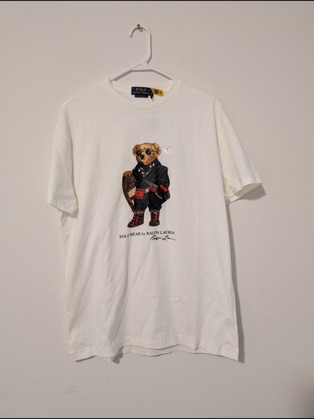 Polo Ralph Lauren Unisex Cream Graphic Polo Bear Short-Sleeve Tee